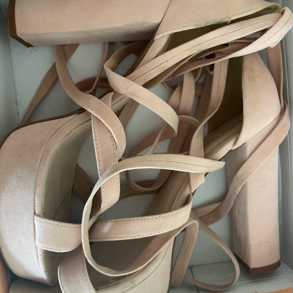 Elegant Pink Strappy Women's Heels